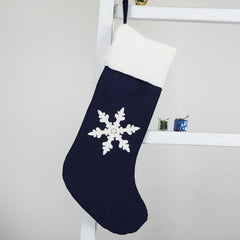 Snowflake Embroidered Stocking 10x20''