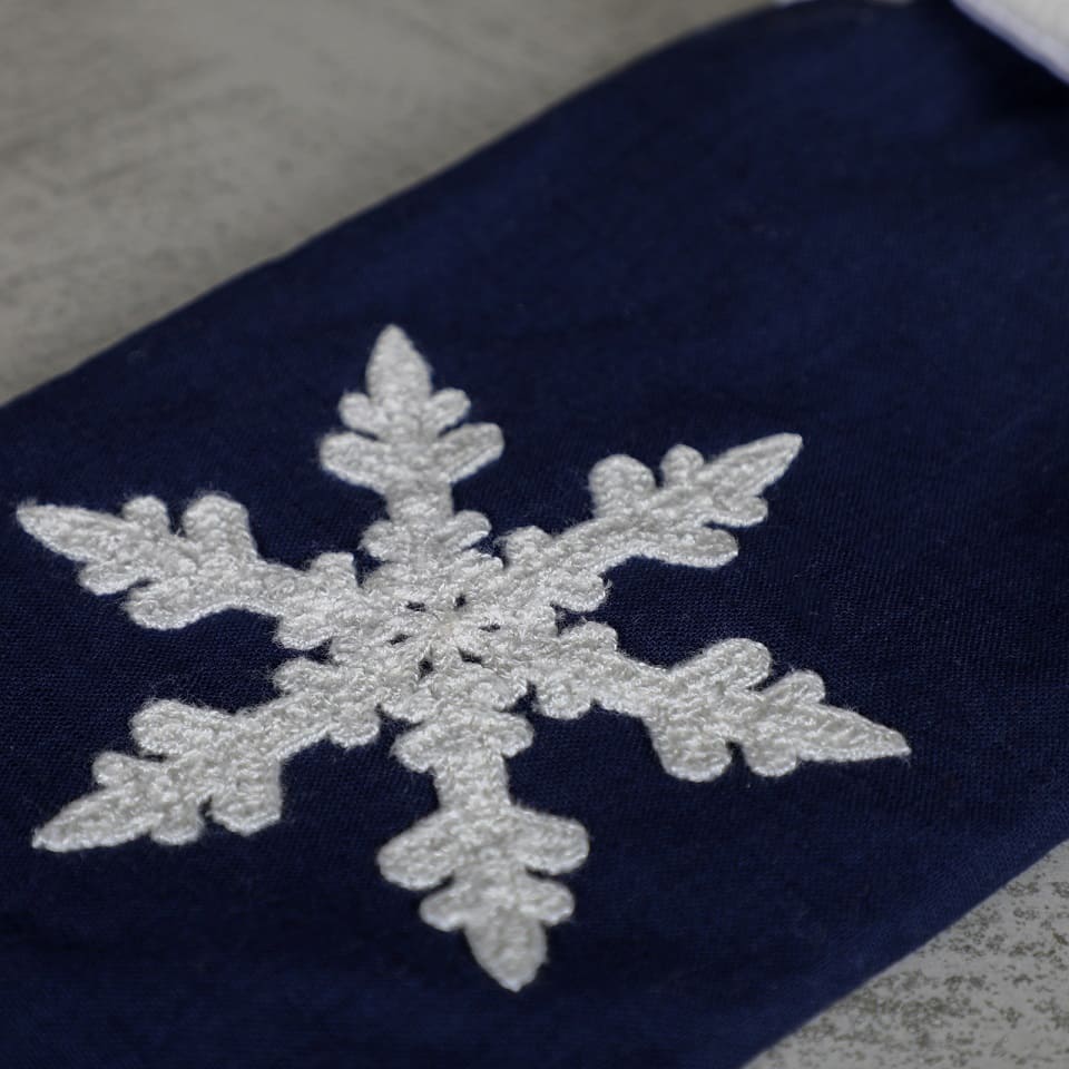 Snowflake Embroidered Stocking