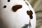 Whimsical Embroidered Snowman Character Pillow