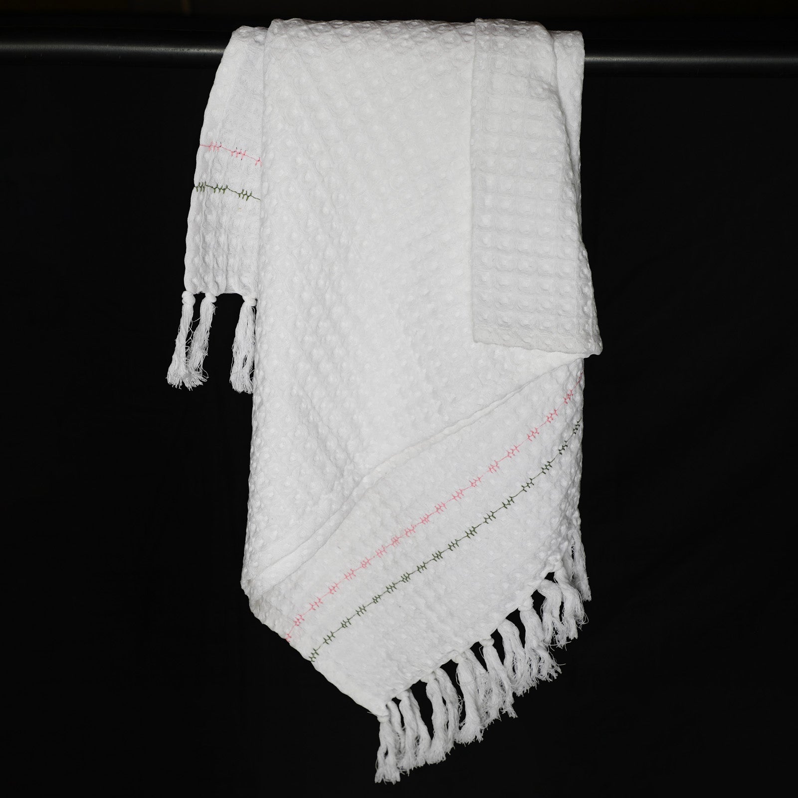 EcruE Premium White Waffle Bath Towel – 100% Cotton | Soft, Absorbent & Stylish | 27x52 inches
