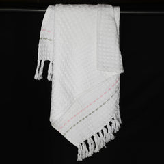 EcruE Premium White Waffle Bath Towel – 100% Cotton | Soft, Absorbent & Stylish | 27x52 inches