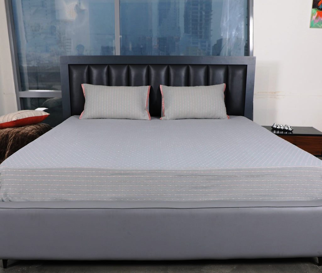 Riviera Rib-Woven Cotton-Blend Flat Bed Sheet Set