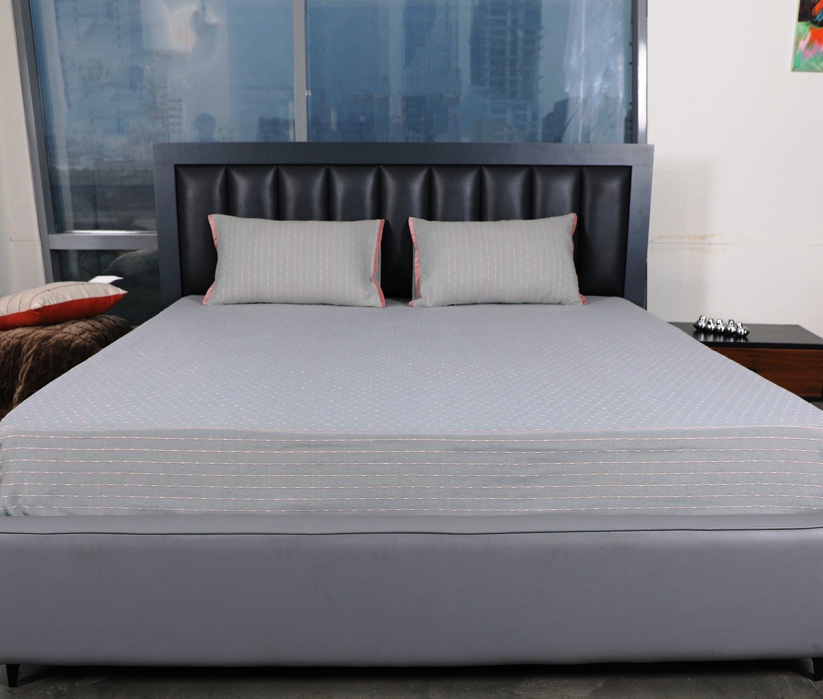 Riviera Rib-Woven Cotton-Blend Flat Bed Sheet Set