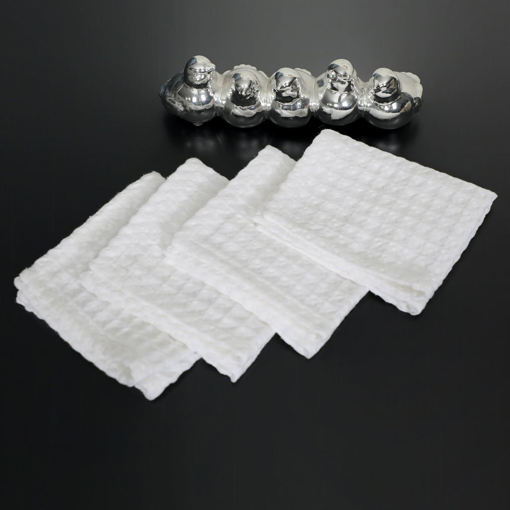 Premium White Cotton Waffle Napkin Set Pack of 4 Pieces