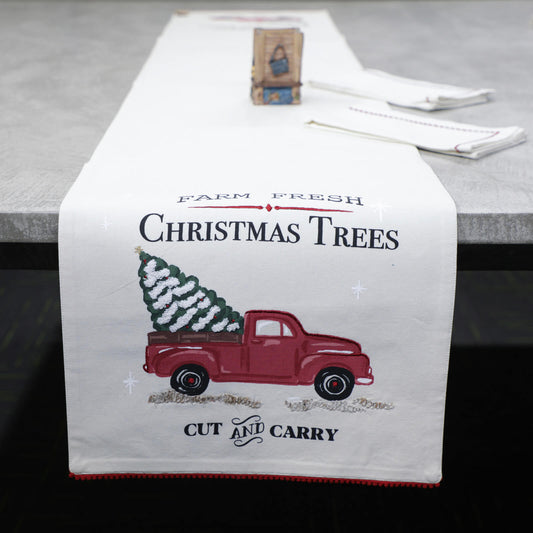 Farm Fresh Christmas Trees Table Runner