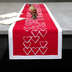 Festive Hearts Printed Table Runner