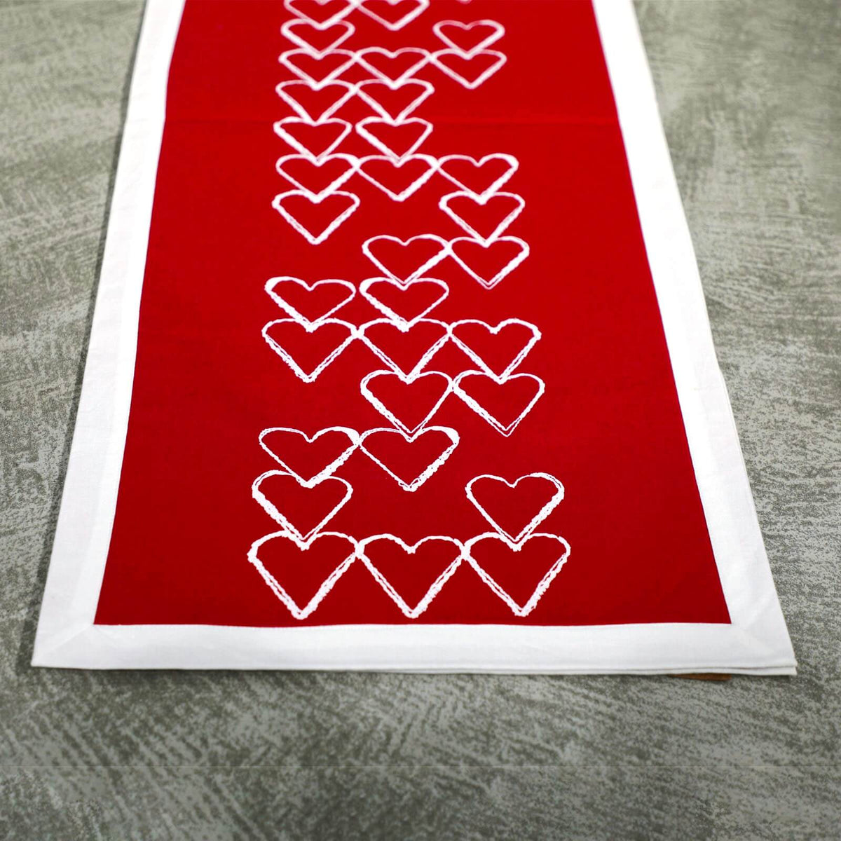 Festive Hearts Printed Table Runner