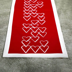 Festive Hearts Printed Table Runner