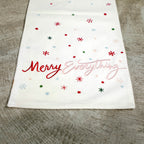 Merry Everything Embroidered & Printed Christmas Table Runner