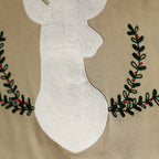 Rustic Reindeer Applique Christmas Tree Skirt This