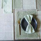 EcruE Luxury Trova Linen and Velvet Table Set Linen Blend with Cotton Velvet | Elegant Home Décor Accent