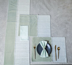 Trova Linen and Velvet Table Set Linen Blend with Cotton Velvet