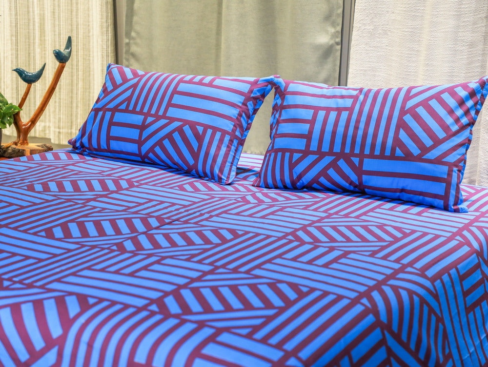 Base Fabric-180TC Cotton With Print  Bed Sheet Size-110 x 110 Inches  Pillow Case Size-17 x 27 Inches