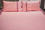 Yarn Dyed Woven Chambray Embroidered Bed Cover Set
