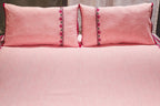 Yarn Dyed Woven Chambray Embroidered Bed Cover Set