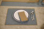 Two-Tone Slub & Blanket Stitch Table Linen Set Pack of 8 pieces