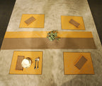 Two-Tone Slub & Blanket Stitch Table Linen Set Pack of 8 pieces