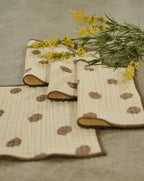 Premium Polka-Dot Cotton Gauze Dish Cloths Set Of 4 Pieces
