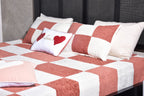 Elegant Chenille/Cotton Checkerboard Bed Cover Set