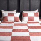 Elegant Chenille/Cotton Checkerboard Bed Cover Set