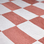 Elegant Chenille/Cotton Checkerboard Bed Cover Set