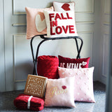 Heart Tufted  18x18'' Valentine  Cushion – Soft Cotton Canvas Throw Pillow with Loop Tufting | Cozy Valentine’s Day Gift for Home Décor, Sofa & Bedroom | Romantic Accent Pillow with Zipper Closure & Plush Fiber Filling