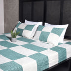 Elegant Chenille/Cotton Checkerboard Bed Cover Set