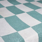 Elegant Chenille/Cotton Checkerboard Bed Cover Set