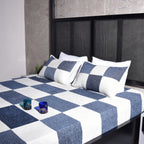 Elegant Chenille/Cotton Checkerboard Bed Cover Set
