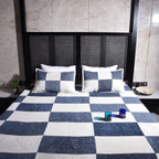 Elegant Chenille/Cotton Checkerboard Bed Cover Set