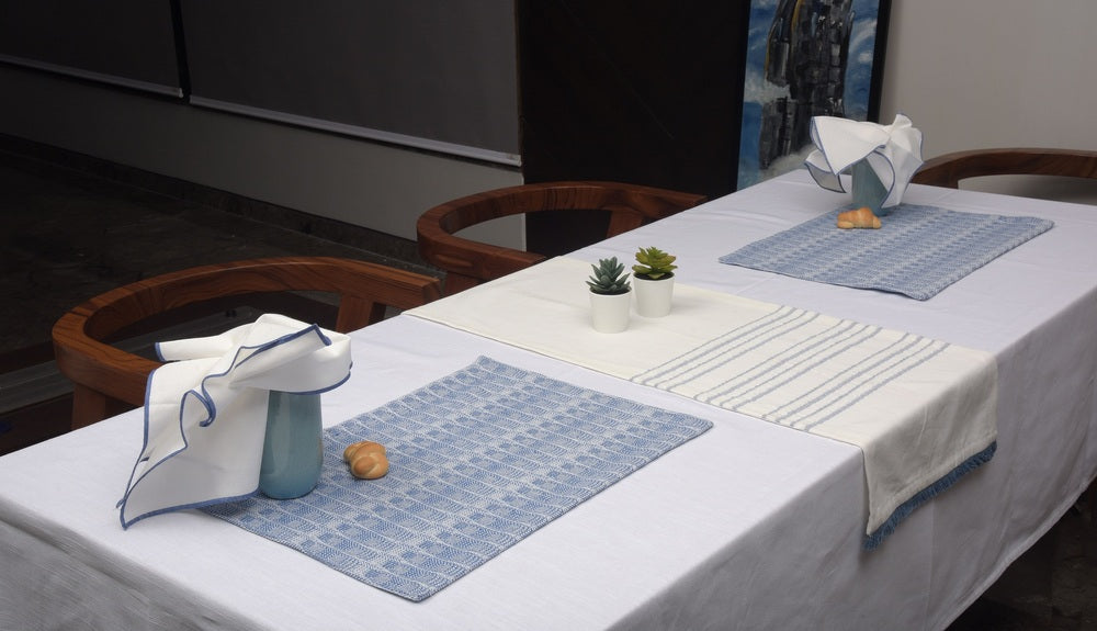 Elegant Woven Dobby Striped Table Set