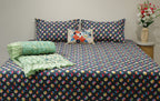 Premium Cotton Colour Block Printed Bed Sheet Set