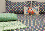 Premium Cotton Colour Block Printed Bed Sheet Set
