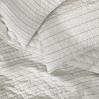 Premium Pleated Woven Striped Quilt Set