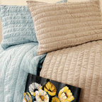 Premium Searsucker Puckered Quilt Set