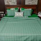 Luxury Yarn-Dyed Woven Checked Bed Sheet Set