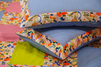Pink Floral Printed Patchwork Bed Cover Set