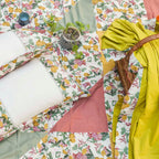 Organic Textured Cotton Printed Patchwork Bed Cover Set