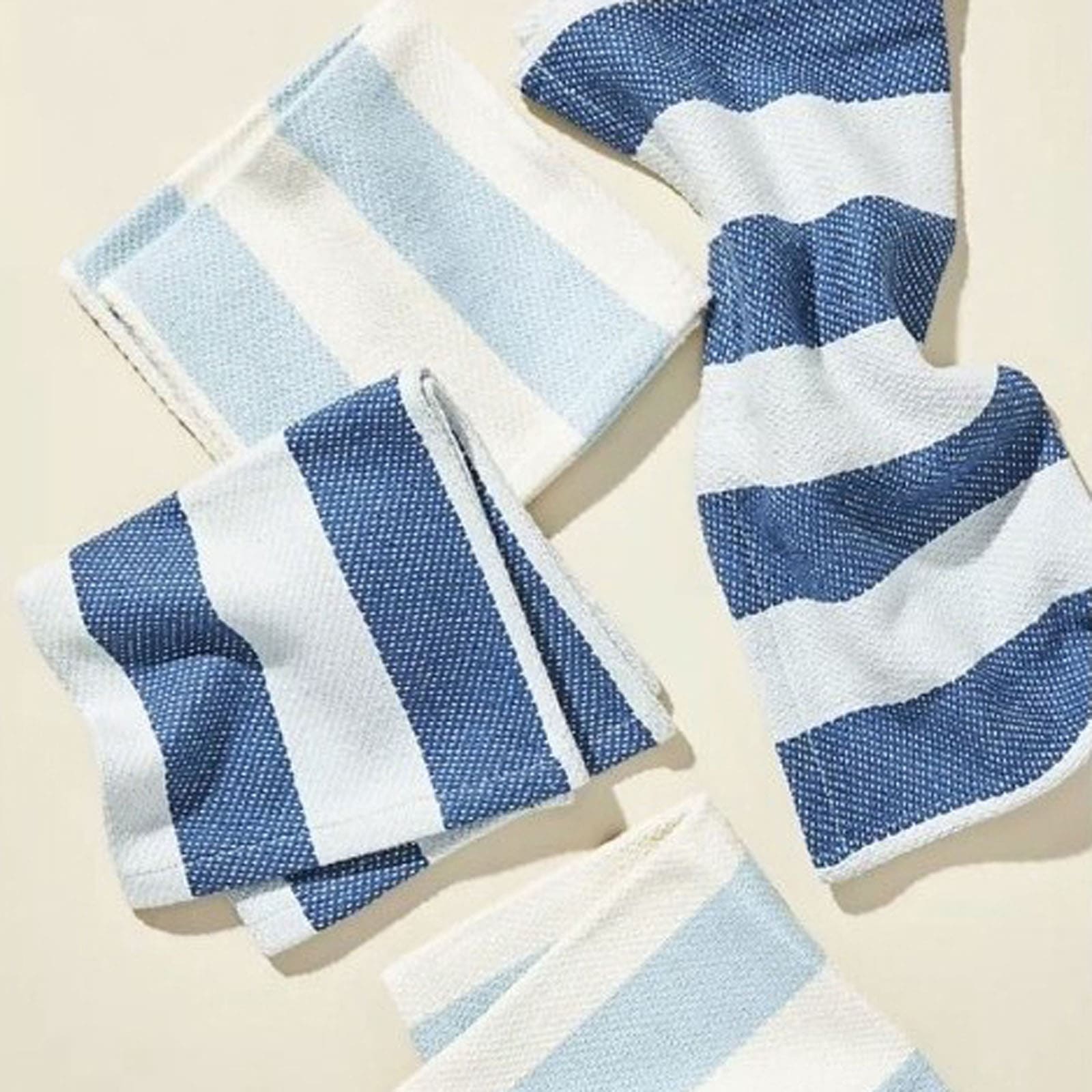 Woven Cotton Striped Dish Cloth Set of Pack of 4 Pieces