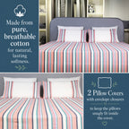 Prism Woven Stripe Cotton Flat Bed Sheet Set