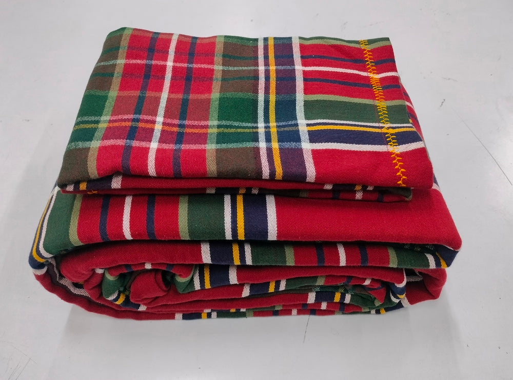 Premium Woven Cotton Plaid Bed Sheet Set