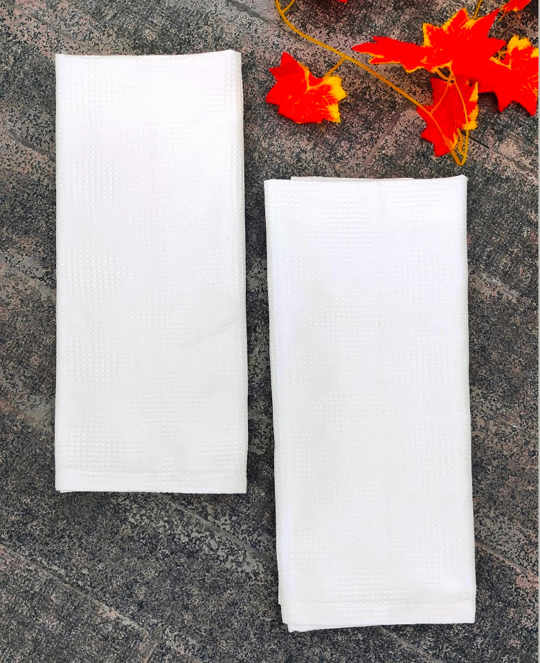 Premium Cotton Waffle Dobby Kitchen Towel Set of 2 Pieces