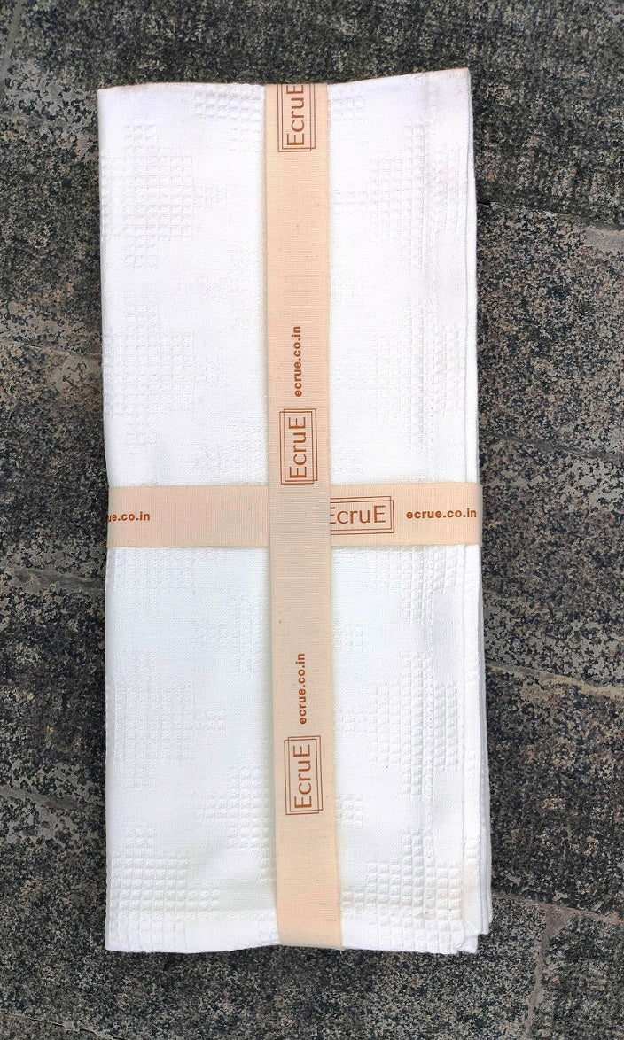 Premium Cotton Waffle Dobby Kitchen Towel Set of 2 Pieces