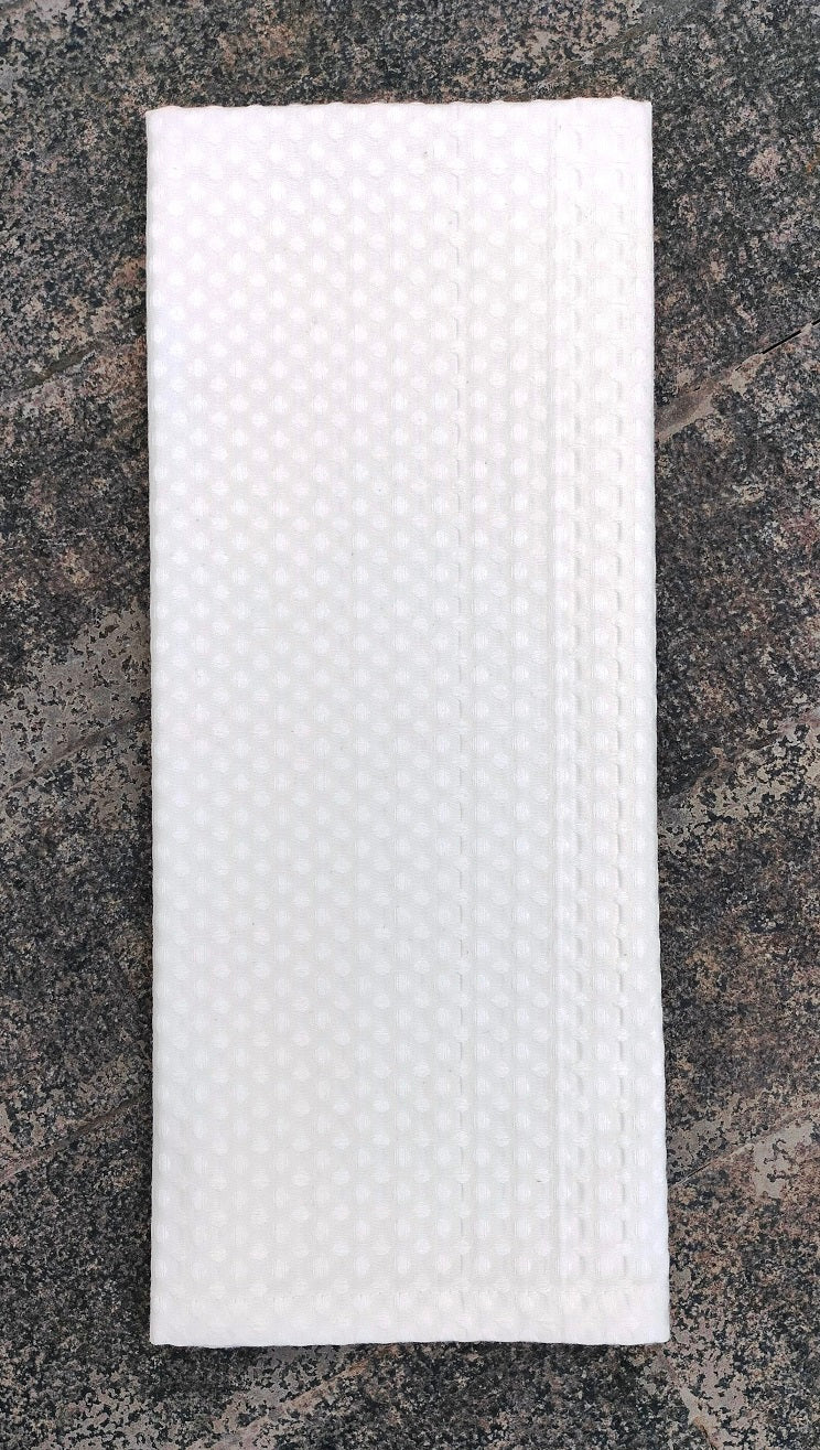 Classic White Waffle Weave Kitchen Towel Set of 2 Pieces