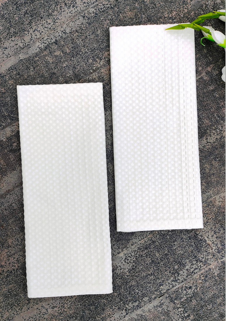 Classic White Waffle Weave Kitchen Towel Set of 2 Pieces