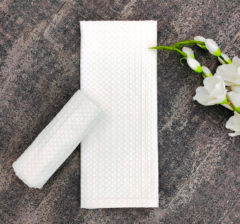 Classic White Waffle Weave Kitchen Towel Set of 2 Pieces