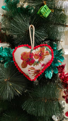 Floral Heart Pillow Hanging Ornament