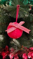 Printed Velvet Fabric Bauble Ornament