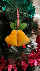 Golden Bell & Holly Jingle Ornament