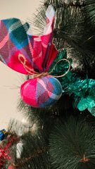 Rustic Plaid Fabric Bundle Hanging Ornament